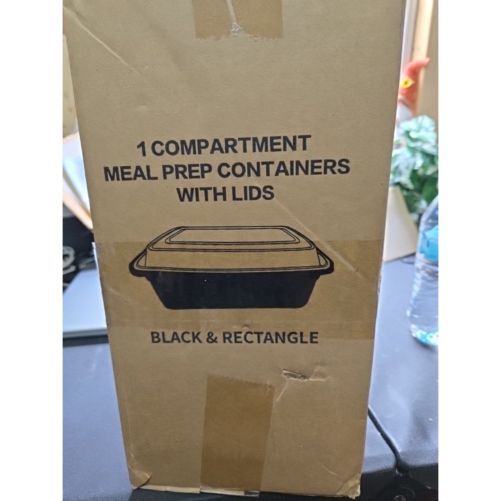 50 Set(100pcs)* 28 Oz Meal Prep Disposable Microwaveable Lunchbox Cont. W Lids
